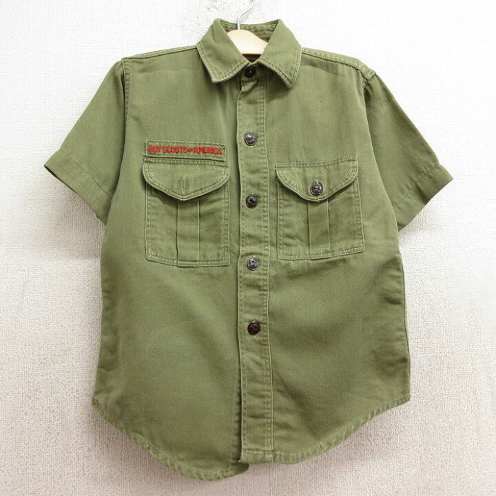 楽天市場】【中古】古着 70s ボーイスカウト シャツ キッズ 半袖 濃緑 