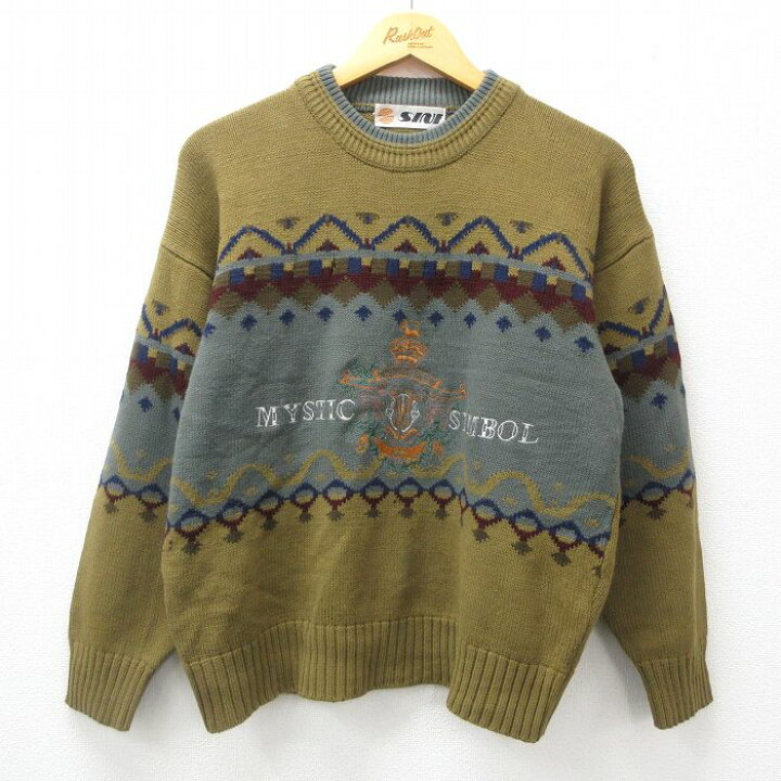 楽天市場】【中古】古着 90s 長袖セーター メンズ 90年代 グリーン 