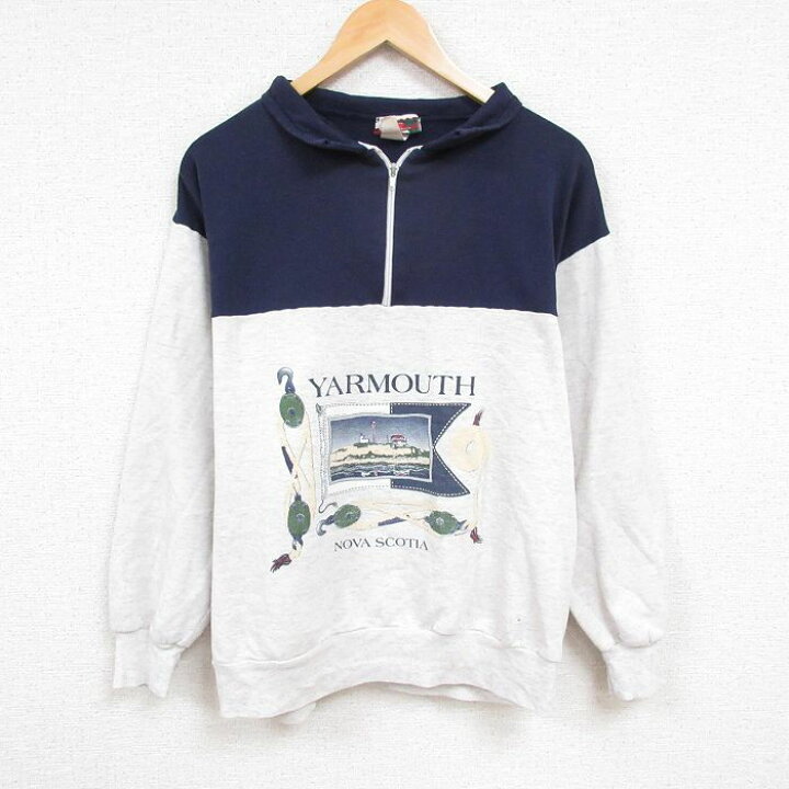 楽天市場】【中古】古着 長袖 ハーフジップスウェット メンズ 90年代 