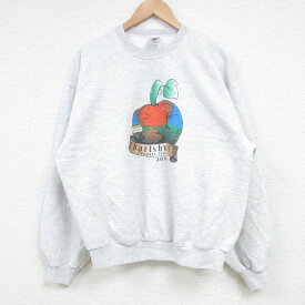 【中古】古着 ジャージーズ 長袖スウェット メンズ 00年代 00s Hartsburg クルーネック 丸首 薄グレー 霜降り Lサイズ 中古 スエット トレーナー トップス | 春夏 春物 春服 秋冬 秋物 秋服 メンズファッション カジュアル おしゃれ ファッション