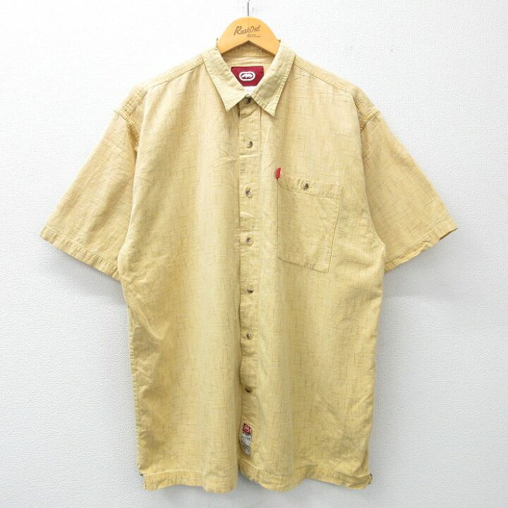 楽天市場】【中古】古着 ECKO 半袖シャツ メンズ イエロー XLサイズ 