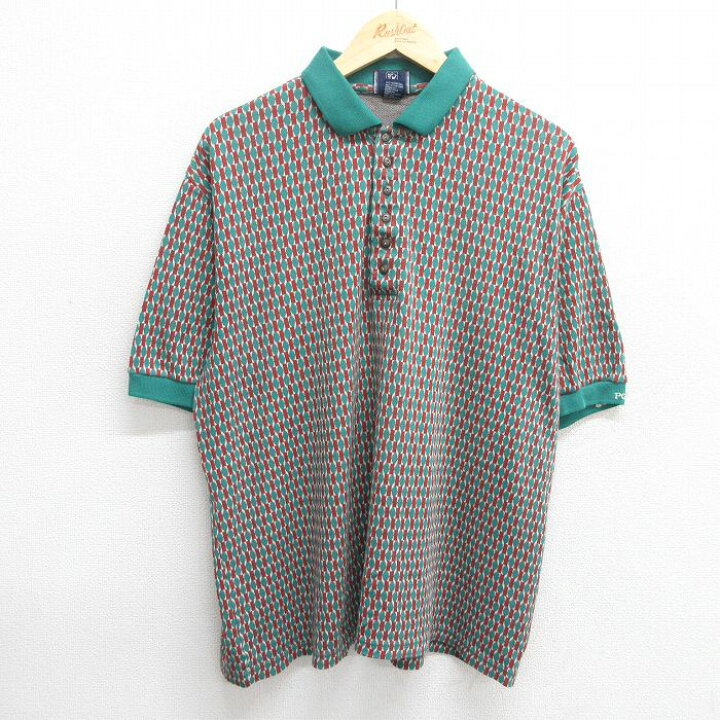 楽天市場】【中古】古着 90s ポロシャツ メンズ 90年代 2Lサイズ 青緑 