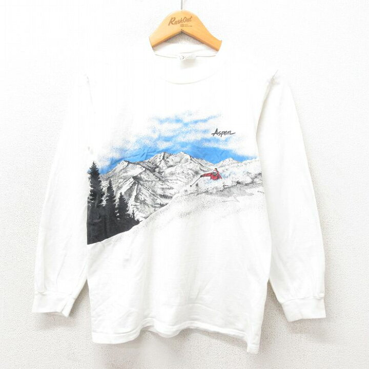 楽天市場】【中古】古着 80s ヴィンテージロンT メンズ Sサイズ 白 USA 