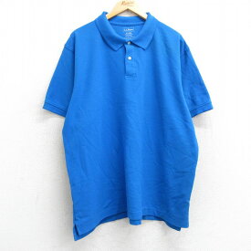 【中古】古着 エルエルビーン LLBEAN 半袖 ブランド ポロシャツ メンズ 大きいサイズ 2L LL ビッグシルエット ゆったり ビッグサイズ オーバーサイズ コットン 鹿の子 水色 XLサイズ 中古 トップス | 春夏 春物 春服 夏物 夏服 カジュアルシャツ メンズファッショ