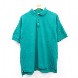 【中古】古着 ドッカーズ 半袖 ブランド ポロシャツ メンズ 90年代 90s 青緑 XLサイズ 中古 トップス | 春夏 春物 春服 夏物 夏服 カジュアルシャツ メンズファッション 半袖シャツ おしゃれ カジュアル