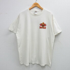 【中古】古着 フルーツオブザルーム 半袖 ビンテージ ヴィンテージTシャツ メンズ 00年代 00s レッドウィングス シボレー コットン クルーネック 丸首 白 ホワイト XLサイズ 中古 | 春夏 夏物 夏服 ヴィンテージTシャツ メンズファッション カットソー ティーシャ