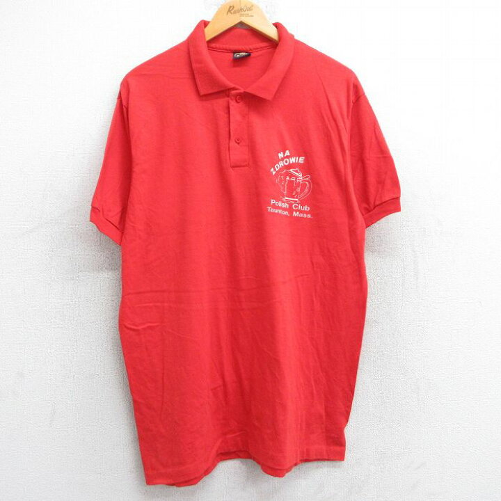 楽天市場】【中古】古着 80s ポロシャツ メンズ Lサイズ 赤 USA製 