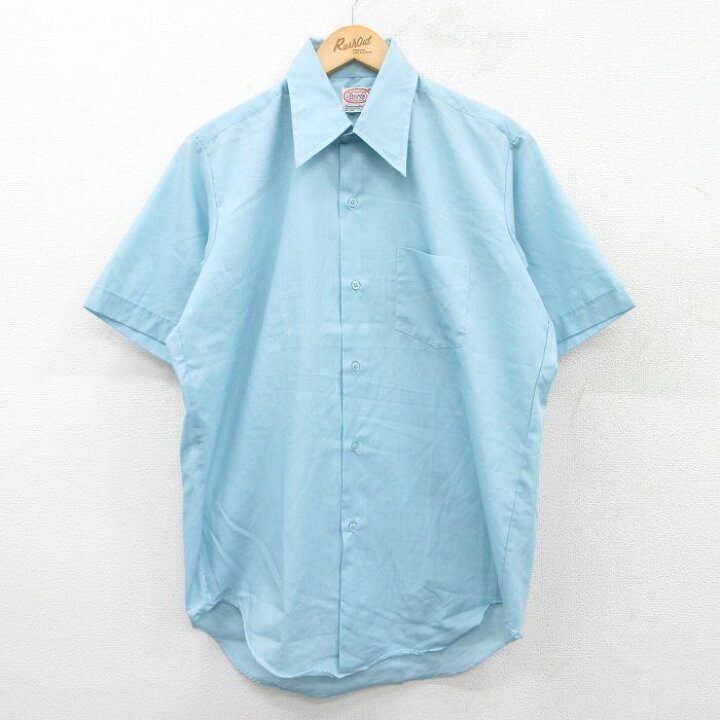 楽天市場】【中古】古着 半袖シャツ メンズ 80年代 80s ロング丈 水色 