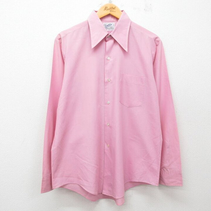 楽天市場】【中古】古着 長袖シャツ メンズ 70年代 70s ピンク Lサイズ