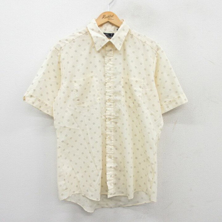 楽天市場】【中古】古着 80s 半袖シャツ 総柄 メンズ イエロー Lサイズ 