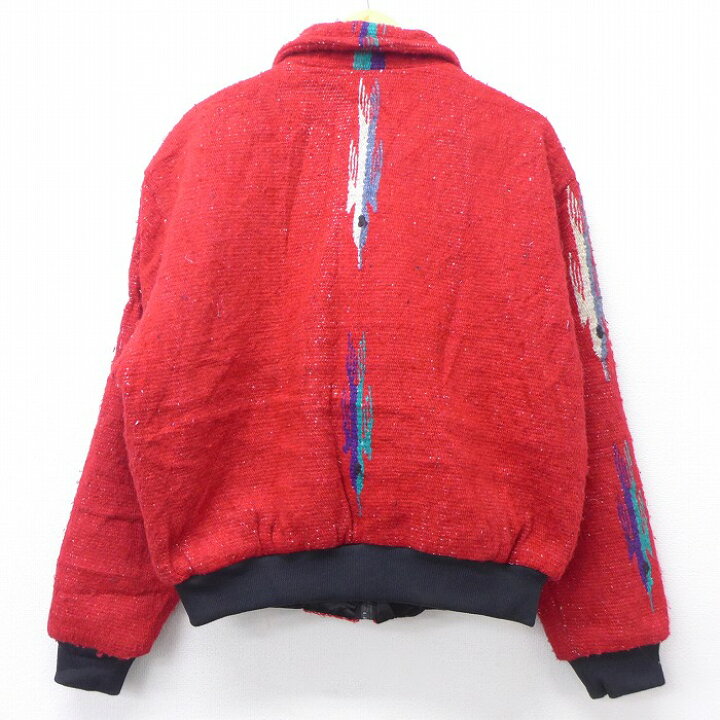 楽天市場 中古 古着 長袖ジャケット ネイティブ柄 ラグ柄 赤 レッド Xlサイズ 中古 メンズ アウター ジャンパー ブルゾン 春夏 春物 春服 秋冬 秋物 秋服 カジュアル メンズファッション ファッション おしゃれ カジュアルジャケット 古着通販 ビンテージ古着屋