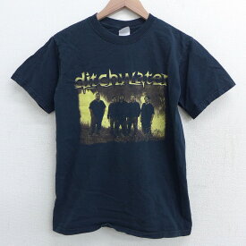 【中古】古着 半袖 ビンテージ ヴィンテージ ロックTシャツ バンドTシャツ 00年代 00s ditchwater コットン クルーネック 丸首 黒 ブラック Sサイズ 小さいサイズ 中古 メンズ | 春夏 春物 春服 秋冬 秋物 秋服 メンズファッション ロンT カットソー ロンティー ロング