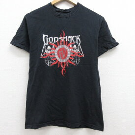 【中古】古着 半袖 ビンテージ ヴィンテージ ロックTシャツ バンドTシャツ 00年代 00s ゴッドスマック クルーネック 丸首 黒 ブラック Sサイズ 小さいサイズ 中古 メンズ | 春夏 春物 春服 秋冬 秋物 秋服 メンズファッション ロンT カットソー ロンティー ロングT ロ