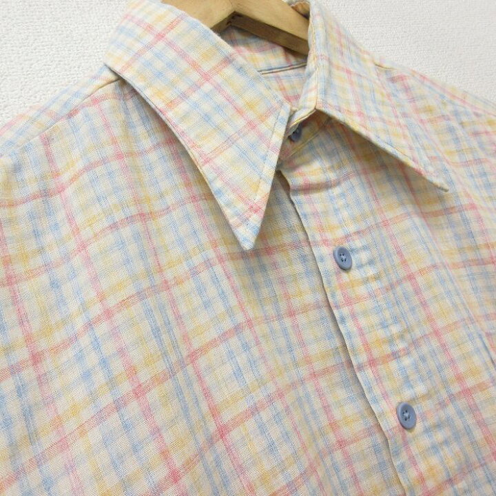 楽天市場 中古 古着 His 長袖シャツ メンズ 70年代 70s Usa製 アメリカ製 黄他 イエロー チェック Xlサイズ 中古 トップス 春夏 春物 春服 秋冬 秋物 秋服 カジュアルシャツ メンズファッション 長袖シャツ おしゃれ カジュアル 古着通販 ビンテージ古着屋rushout