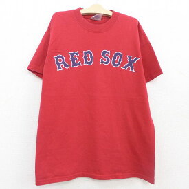 【中古】古着 マジェスティック 半袖 ビンテージ ヴィンテージTシャツ キッズ ボーイズ 子供服 00年代 00s MLB ボストンレッドソックス ダスティンペドロウィア コットン クルーネック 丸首 赤 レッド メジャーリーグ ベースボール 野球 | 春夏 春物 春服 秋冬 秋物 秋