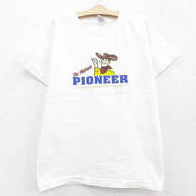 【中古】古着 半袖 ビンテージ ヴィンテージTシャツ キッズ ボーイズ 子供服 00年代 00s カウボーイ コットン クルーネック 丸首 白 ホワイト | 春夏 春物 春服 秋冬 秋物 秋服 女の子 子ども服 こども服 カジュアル ファッション おしゃれ かわいい