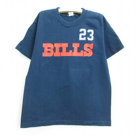 【中古】古着 リーボック REEBOK 半袖Tシャツ キッズ ボーイズ 子供服 NFL バッファローヒルズ マーショーンリンチ 23 コットン クルーネック 丸首 紺 ネイビー アメフト スーパーボウル | 春夏 春物 春服 秋冬 秋物 秋服 女の子 子ども服 こども服 カジュアル ファッ