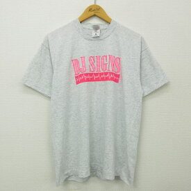 【中古】古着 半袖 ビンテージ ヴィンテージTシャツ メンズ 00年代 00s DJSIGNS クルーネック 丸首 薄グレー 霜降り Lサイズ 中古 | 春夏 春物 春服 秋冬 秋物 秋服 メンズファッション ロンT カットソー ロンティー ロングT ロングTシャツ ロングティーシャツ ロング