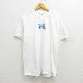 【中古】古着 半袖 ビンテージ ヴィンテージTシャツ レディース 00年代 00s 花 刺繍 コットン クルーネック 丸首 白 ホワイト 中古 | 春夏 春物 春服 秋冬 秋物 秋服 カットソー レディースファッション ロンT ロング丈 おしゃれ かわいい ロンティー ロングT ロングT