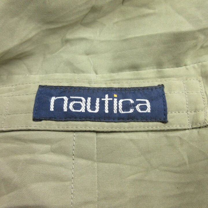 【中古】古着 ノーティカ NAUTICA 長袖 ブランド ダウンジャケット メンズ 90年代 90s レザー使用 大きいサイズ 2L LL ビッグシルエット ゆったり ビッグサイズ オーバーサイズ ロング丈 ベージュ カーキ XLサイズ 中古 アウター 秋冬 秋物 秋服 冬物 冬服 ... NAUTICA ノーティカ ベージュ オーバーサイズ ポリエステル ブルゾン