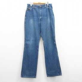 【中古】古着 ラングラー Wrangler ジーンズ レディース 80年代 80s フレア ヒゲ USA製 アメリカ製 タロン 紺 ネイビー デニム 中古 ボトムス ジーパン Gパン ロングパンツ | 春夏 春物 春服 夏物 夏服 半ズボン カジュアル レディースファッション おしゃれ かわいい