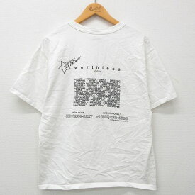 【中古】古着 チャンピオン champion 半袖 ビンテージ ヴィンテージTシャツ メンズ 00年代 00s worthless ニューヨーク コットン クルーネック 丸首 白 ホワイト Lサイズ 中古 | 春夏 夏物 夏服 ヴィンテージTシャツ メンズファッション カットソー ティーシャツ ティ 2OF