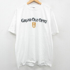 【中古】古着 半袖 ビンテージ ヴィンテージTシャツ メンズ 00年代 00s GRAND OLE OPRY 大きいサイズ 2L LL ビッグシルエット ゆったり ビッグサイズ オーバーサイズ コットン クルーネック 丸首 白 ホワイト XLサイズ 中古 | 春夏 夏物 夏服 ヴィンテージTシャツ メン 2OF