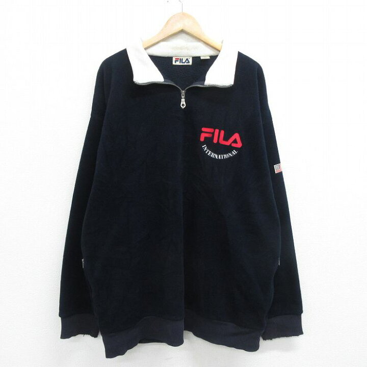 楽天市場】【中古】古着 フィラ 90s ハーフジップフリースジャケット 