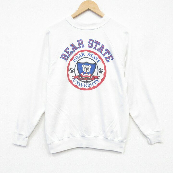 楽天市場】【中古】古着 80s ラグランスウェット BEAR カレッジ メンズ 