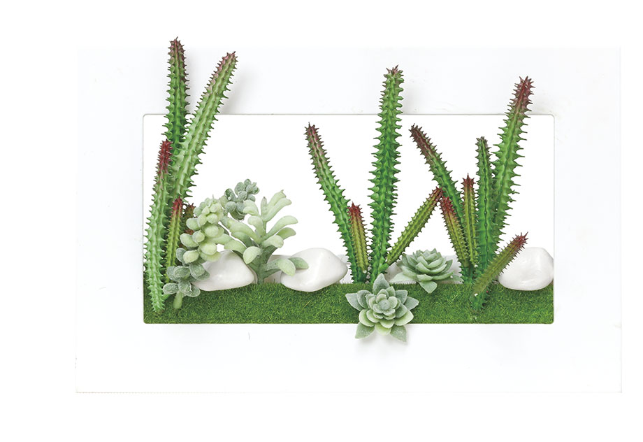 【送料無料】【ポイント10倍】《アートグリーン》《人工観葉植物》光触媒　光の楽園　3Dアート多肉植物
