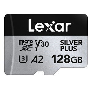Lexar Silver Plus 128GB Micro SDJ[h ő205MB/s MicroSDXC UHS-ItbV[J[h A_v^[t C10 U3 A2 V30Ή tHD 4K UHD TFJ[h h[ ANVJ gь^Q[@Ή