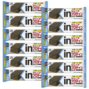(12個) 森永製菓 inバー ジュニアプロテイン ココア ウエファー ×12本セット 高タンパク カルシウム 鉄 ビタミンD 配合