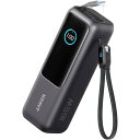 Anker Power Bank (25000mAh, Built-In & 巻取り式USB-Cケーブル)　ブラック