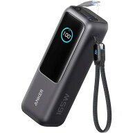 Anker Power Bank (25000mAh, Built-In & 巻取り式USB-Cケーブル)　ブラック