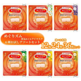 【選べる6種類のお試しアソートセット】 花王 めぐりズム 蒸気めぐるアイマスク (無香料、カモミール、ラベンダー、森林浴、完熟ゆず、金木犀)