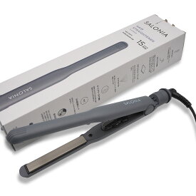 SALONIA サロニア ストレートアイロン 15mm グレー SL-004SGR 耐熱ポーチ付 海外対応