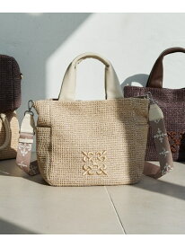 ナイロンラフィア2WAYトートバッグ russet ラシット バッグ トートバッグ ブラック ホワイト【先行予約】*【送料無料】[Rakuten Fashion]