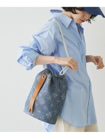 デニムジャガード3WAY巾着バッグ russet ラシット バッグ ショルダーバッグ ブルー【送料無料】[Rakuten Fashion]