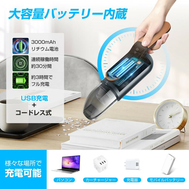 楽天市場 ランキング1位 ハンドクリーナー ミニ掃除機 ハンディクリーナー コードレス掃除機 ハンディー掃除機 小型掃除機 車用掃除機 コンパクト 掃除機 強力 Usb充電式 車載掃除機 ハンディ ブロワー 超軽量 コードレスクリーナー カークリーナー Ruyi