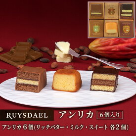 初回限定、次回使える500円クーポン配布中/ギフト スイーツ お菓子 RUYSDAEL (ロイスダール) アンリカ 6個 （リッチバター・ミルク・スイート×各2個) 【フルーツケーキ バターケーキ パウンドケーキ 個包装 リボン のし 2000円】