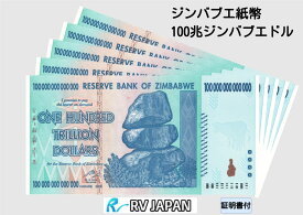 ジンバブエドル【証明書付】 100兆ドル 100トリリオン ジンバブエ ジンバブエドル 現地両替紙幣 本物 RV ピン札 鑑定済 流通通貨 ジンバブエ紙幣