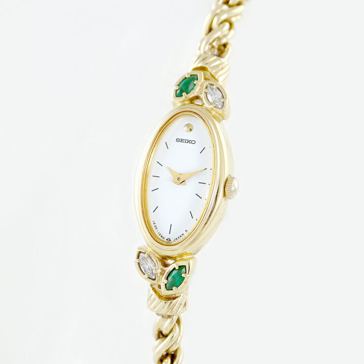 楽天市場】電池交換済 SEIKO セイコー オーバル ビジュー 1E20-6190 白  