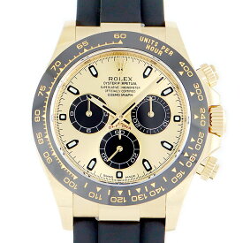 【楽天スーパーSALE!!】ROLEX ロレックス COSMOGRAPH DAYTONA コスモグラフ デイトナ 116518LN シャンパン ゴールド K18YG イエローゴールド 金無垢 黒 ブラック 純正ラバーベルト 純正バックル メンズ 自動巻き【6ヶ月保証】【腕時計】【中古】