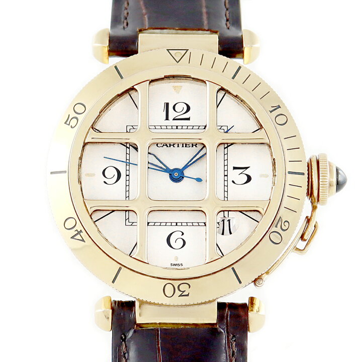 楽天市場】Cartier カルティエ パシャ グリッド 金無垢 38mm K18YG 