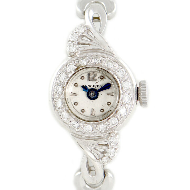 楽天市場】希少品 LONGINES ロンジン K14WG ホワイトゴールド 青針  