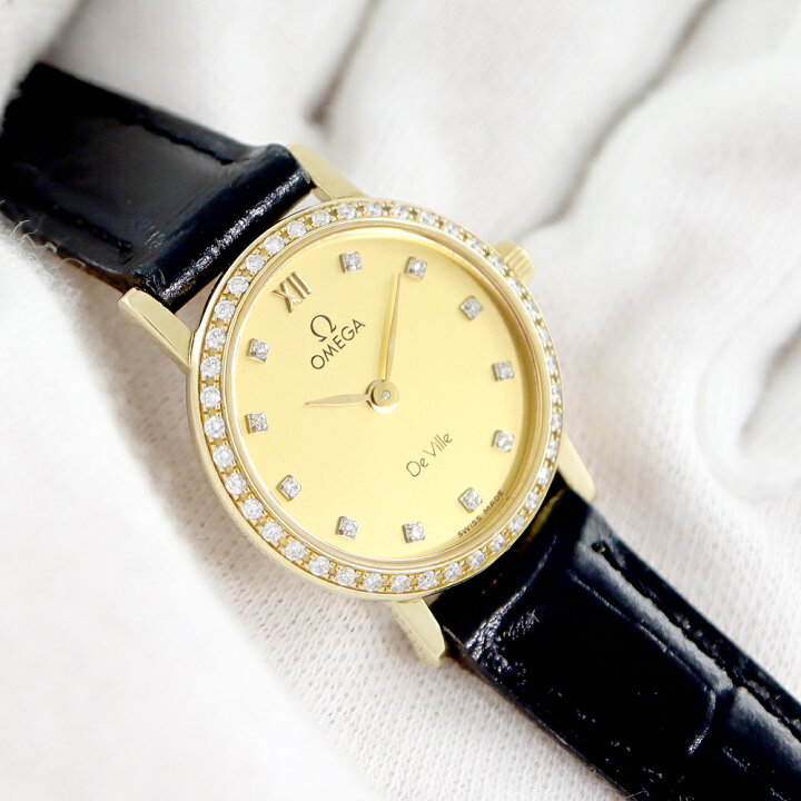 楽天市場】電池交換済 OMEGA オメガ デビル 純正ダイヤモンド ダイヤ 