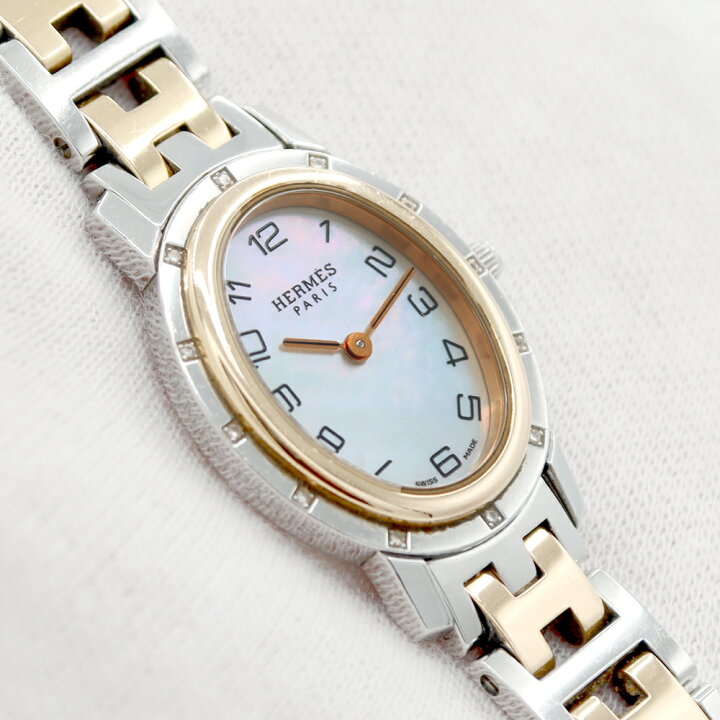 楽天市場】電池交換済 HERMES エルメス クリッパー オーバル CO1.222 