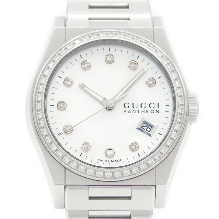 楽天市場】電池交換済 GUCCI グッチ パンテオン ベゼルダイヤ 10P  