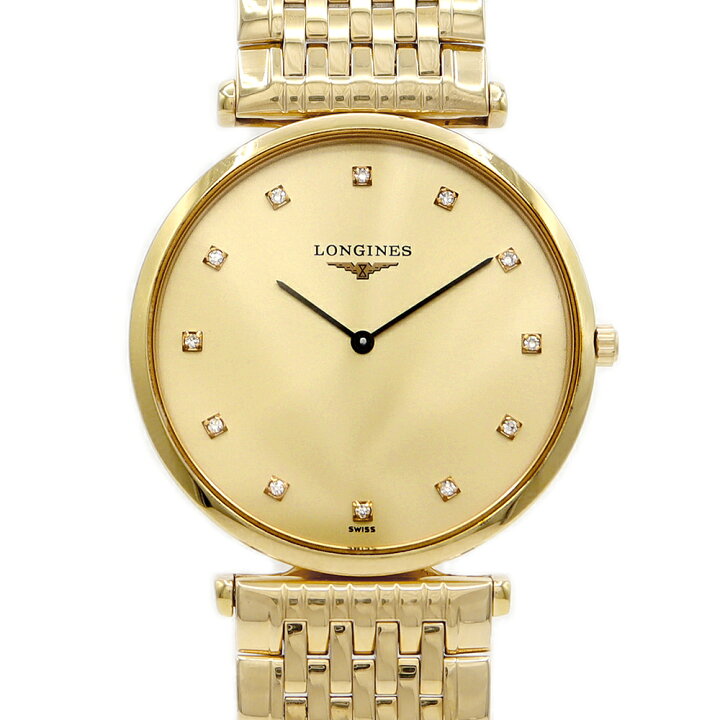 LONGINES 12Pダイヤ クォーツ グランドクラシック 腕時計 詳し ゴールド