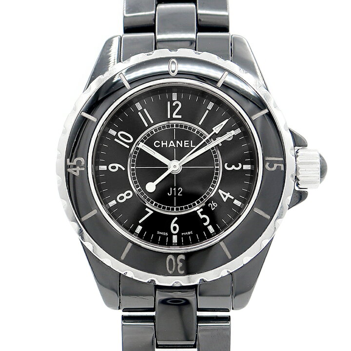 楽天市場】電池交換済 CHANEL シャネル J12 33mm H0682 デイト 200m 